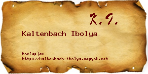 Kaltenbach Ibolya névjegykártya